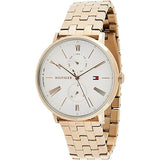 Tommy Hilfiger Jenna Quartz White Dial Rose Gold Steel Strap Watch for Women - 1782070