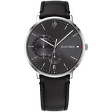 Tommy Hilfiger Brooklyn Black Dial Black Leather Strap Watch for Men - 1791509