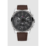 Tommy Hilfiger Decker Grey Dial Brown Leather Strap Watch for Men - 1791562
