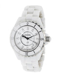 Chanel J12 Diamonds Ceramic White Dial White Steel Strap Watch for Women - J12 H1628