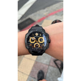 Versace Dylos Chronograph Black Dial Black Rubber Strap Watch for Men - VQC020015