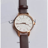 Calvin Klein Even White Dial Brown Leather Strap Watch for Women - K7B236G6