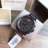 Michael Kors Brecken Chronograph Black Dial Black Steel Strap Watch For Men - MK8482