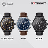 Tissot Chrono XL Vintage Blue Dial Brown Leather Strap Watch For Men - T116.617.16.042.00