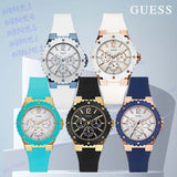 Guess Overdrive Analog White Dial White Rubber Strap Watch for Women - W10614L2