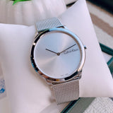 Calvin Klein Minimal Silver Dial Silver Mesh Bracelet Watch for Men - K3M211Y6