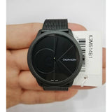 Calvin Klein Minimal Black Dial Black Mesh Bracelet Watch for Men - K3M514B1