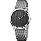 Calvin Klein Minimal Grey Dial Silver Mesh Bracelet Watch for Women - K3M2312X