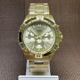 Fossil Garrett Chronograph Gold Dial Gold Steel Strap Watch for Men - FS5772