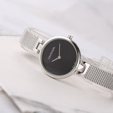 Calvin Klein Authentic Black Dial Silver Mesh Bracelet Watch for Women - K8G23121