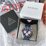 Guess Odyssey Multifunction Blue Dial Blue Rubber Strap Watch For Men - W1108G4