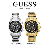 Guess Chronograph Black Dial Silver Steel Strap Watch for Men - W0193G2