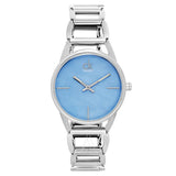 Calvin Klein Stately Blue Mother of Pearl Dial Silver Steel Strap Watch for Women - K3G2312N