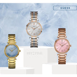 Guess Park Ave Quartz Rose Gold Dial Rose Gold Steel Strap Watch For Women - W0636L2