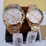Michael Kors Lexington Quartz Gold Dial Gold Steel Strap Watch For Women - MK6267
