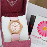 Guess Sparkling Diamonds Pink Dial Pink Rubber Strap Watch for Women - W0032L9