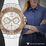 Guess Limelight White Dial White Rubber Strap Watch for Women - W1053L2