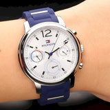 Tommy Hilfiger Claudia White Dial Blue Steel Strap Watch for Women - 1781746