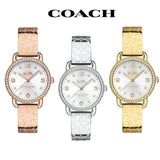 Coach Delancey Analog DIamonds Silver Dial Gold Steel Strap Watch for Women - 14502354