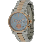 Michael Kors Runway Chronograph Blue Dial Two Tone Steel Strap Watch For Women - MK6166