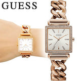 Guess Vanity Diamonds Silver Dial Gold Steel Strap Watch for Women - W1030L4