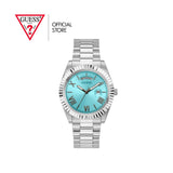 Guess Connoisseur Turquoise Dial Silver Steel Strap Watch for Men - GW0265G11