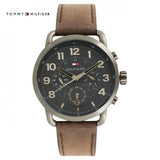 Tommy Hilfiger Briggs Chronograph Black Dial Brown Leather Strap Watch for Men - 1791425