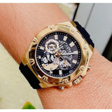 Guess Third Gear Multifunction Black Dial Black Rubber Strap Watch for Men - GW0334G2