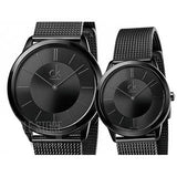 Calvin Klein Minimal Black Dial Black Mesh Bracelet Watch for Men - K3M224B1