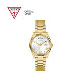Guess Luna White Dial Gold Steel Strap Watch for Women - GW0308L2