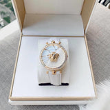 Versace Palazzo Empire White Dial White Leather Strap Watch for Women - VCO040017