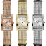 Guess Nouveau Diamonds Silver Dial Silver Mesh Bracelet Watch for Women - W0127L1