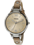 Fossil Georgia Bone Grey Dial Beige Leather Strap Watch for Women - ES2830