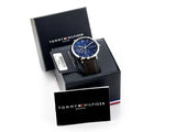 Tommy Hilfiger Cooper Blue Dial Brown Leather Strap Watch for Men - 1791508