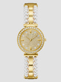 Guess Gala Diamonds Gold Dial Two Tone Steel Strap Watch for Women - GW0531L2