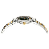 Versace V-Motif Black Dial Two Tone Steel Strap Watch for Women - VERE00518