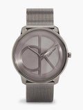 Calvin Klein Minimal Grey Dial Grey Mesh Bracelet Watch for Men - K3M517P4