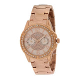 Guess Sassy Quartz White Dial Rose Gold Steel Strap Watch For Women - W0705L3