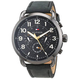 Tommy Hilfiger Briggs Black Dial Black Leather Strap Watch for Men - 1791426