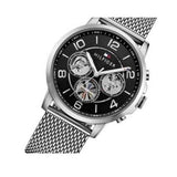 Tommy Hilfiger Quartz Chronograph Black Dial Silver Mesh Bracelet Watch for Men - 1791292