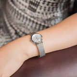 Calvin Klein Minimal White Dial Silver Mesh Bracelet Watch for Women - K3M23126