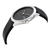 Calvin Klein Minimal Grey Dial Black Leather Strap Watch for Men - K3M221C3