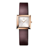 Calvin Klein Mark White Dial Brown Leather Strap Watch for Women - K3R236G6