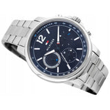 Tommy Hilfiger London Chronograph Quartz Blue Dial Silver Steel Strap Watch for Men - 1791534