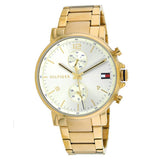 Tommy Hilfiger Daniel White Dial Gold Steel Strap Watch for Men - 1710415