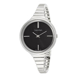 Calvin Klein Lively Black Dial Silver Steel Strap Watch for Women - K4U23121