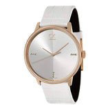 Calvin Klein Accent White Dial White Leather Strap Watch for Men - K2Y2X6KW