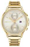 Tommy Hilfiger Blake White Dial Gold Steel Strap Watch for Women - 1781905