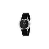 Calvin Klein Skirt Black Dial Black Leather Strap Watch for Women - K2U231CS