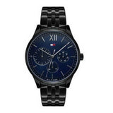 Tommy Hilfiger Damon Quartz Chronograph Blue Dial Black Steel Strap Watch for Men - 1791454